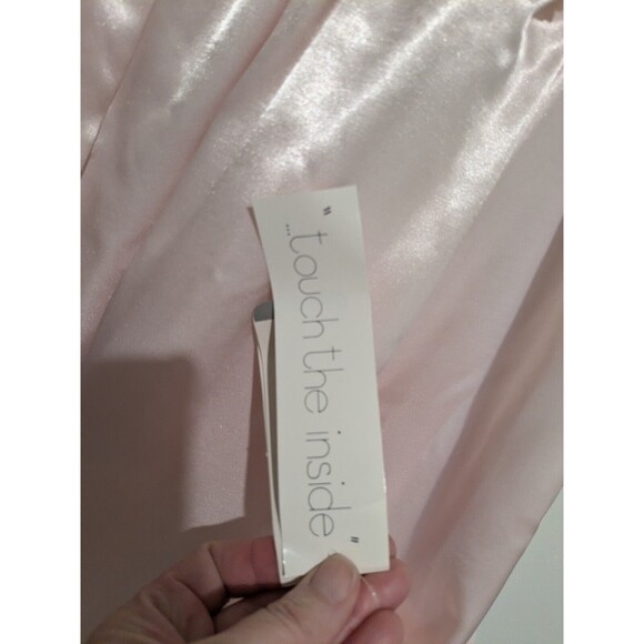 NOS Vintage MISS ELAINE S Pink Satin Brushed Inside Nightgown Lace Cottage Core - Picture 6 of 7